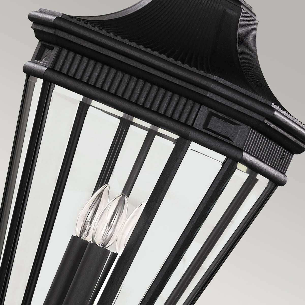 Cotswold Lane 2/3Lt Medium Chain Lantern - Black IP23 E14