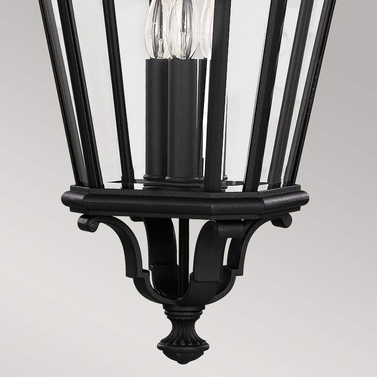 Cotswold Lane 2/3Lt Medium Chain Lantern - Black IP23 E14