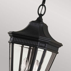 Cotswold Lane 2/3Lt Medium Chain Lantern - Black IP23 E14