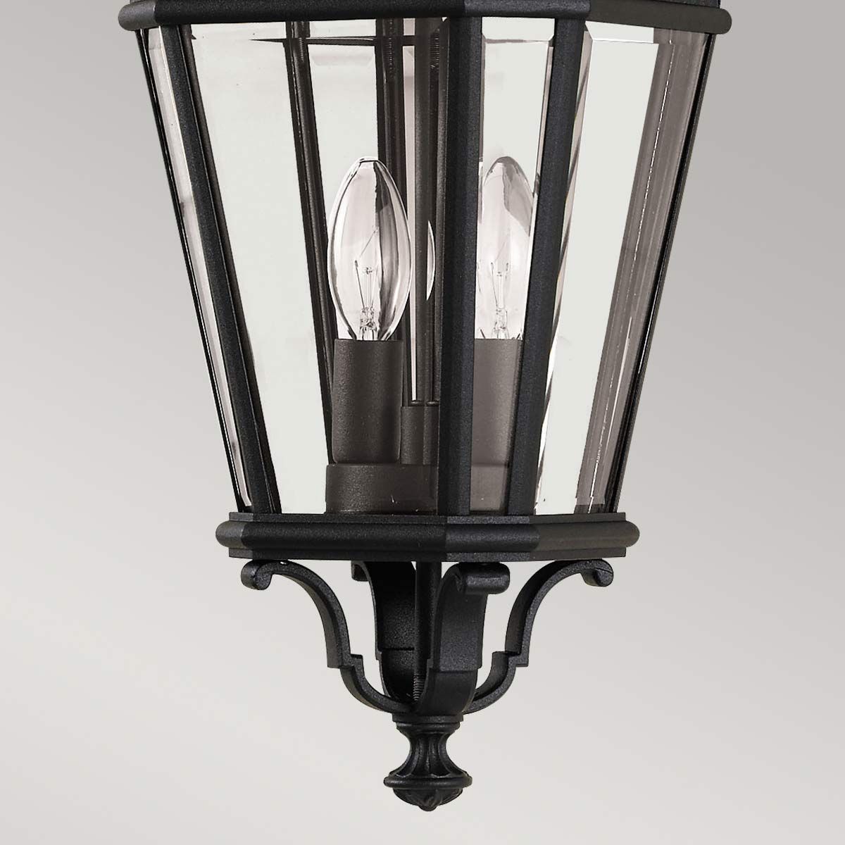 Cotswold Lane 2/3Lt Medium Chain Lantern - Black IP23 E14