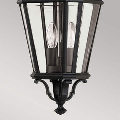 Cotswold Lane 2/3Lt Medium Chain Lantern - Black IP23 E14