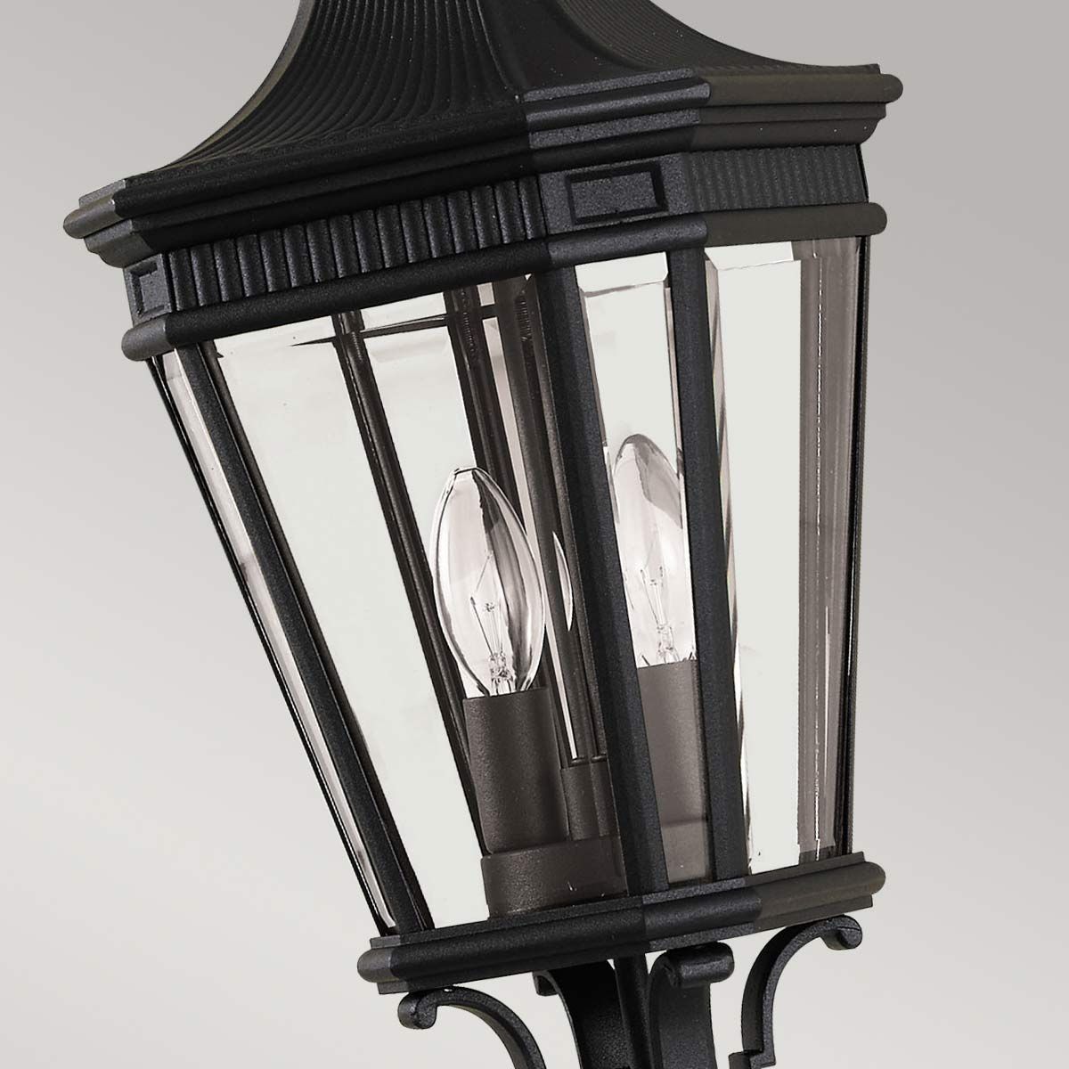 Cotswold Lane 2/3Lt Medium Chain Lantern - Black IP23 E14