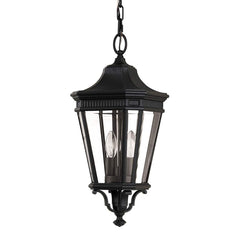 Cotswold Lane 2/3Lt Medium Chain Lantern - Black IP23 E14