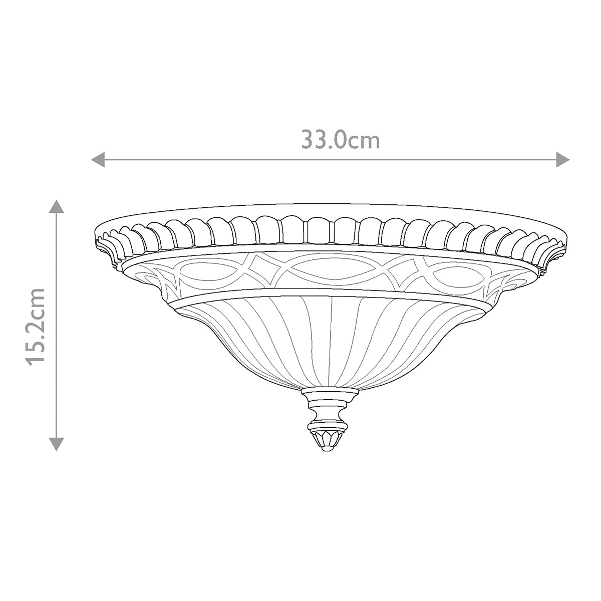 Drawing Room 2/3Lt Light Flush - Walnut E27