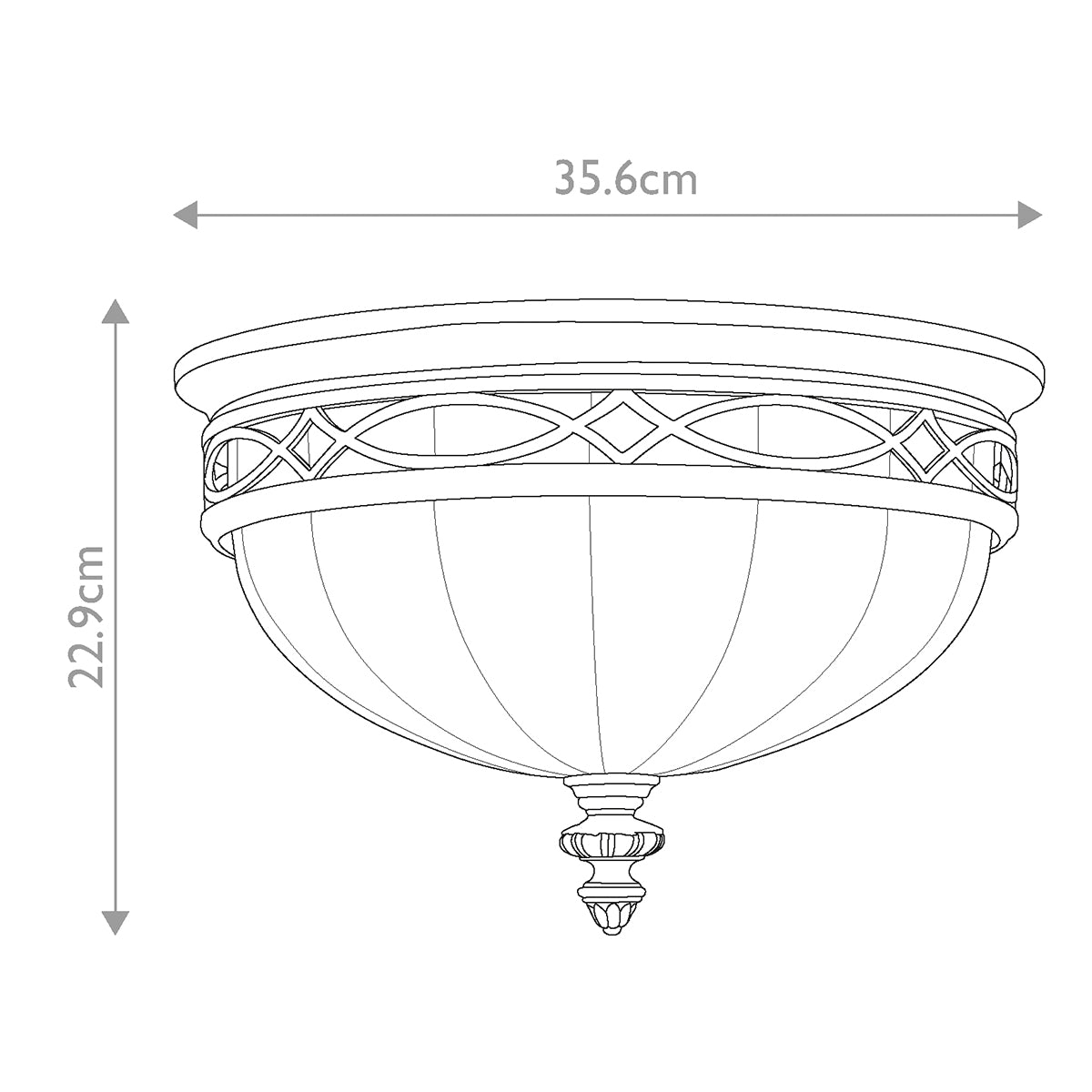 Drawing Room 2/3Lt Light Flush - Walnut E27