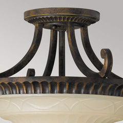 Drawing Room 2 Light Flush - Walnut E27 Two Styles
