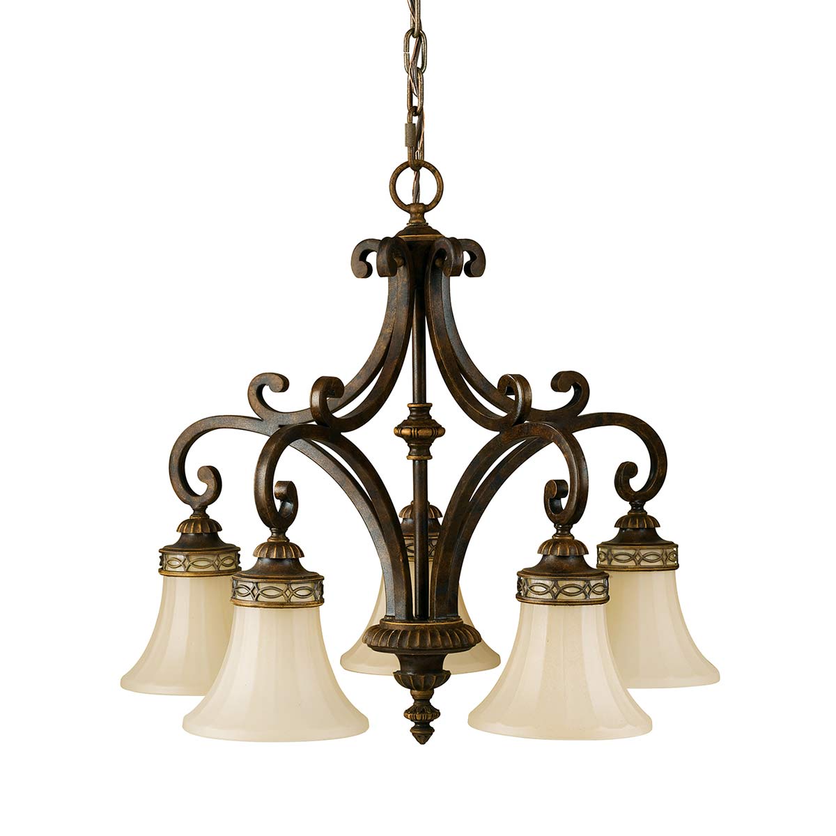 Drawing Room 4Lt Centre Ceiling Light - Walnut Finish