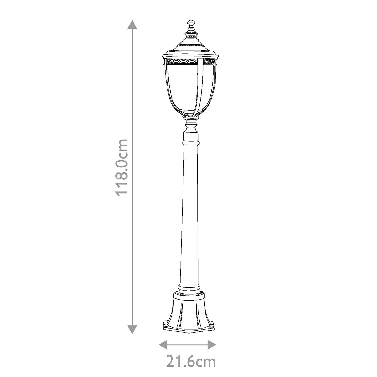 English Bridle 3 Light Medium/Large Pillar Lantern - Black/British Bronze IP44 E14