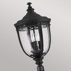 English Bridle 3Lt Large Lamp Post – Black Finish