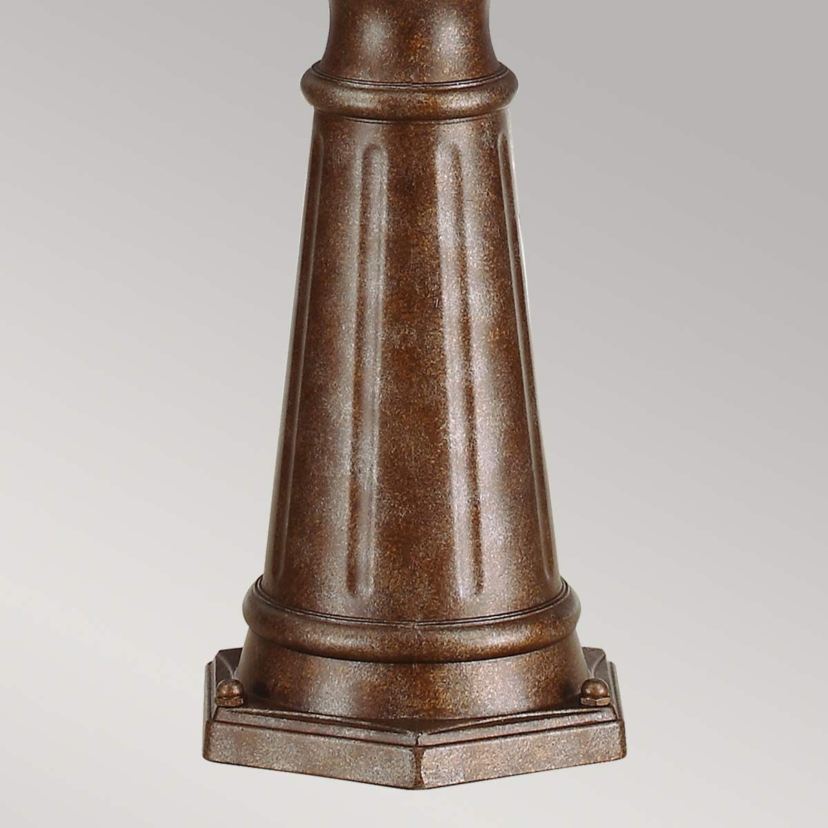 English Bridle 3 Light Medium/Large Pillar Lantern - Black/British Bronze IP44 E14