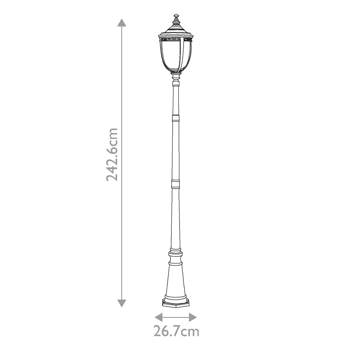 English Bridle 3 Light Medium/Large Pillar Lantern - Black/British Bronze IP44 E14