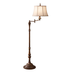 Gibson 1 Light Floor Lamp - Cambridge Crackle with Desert Shade E27