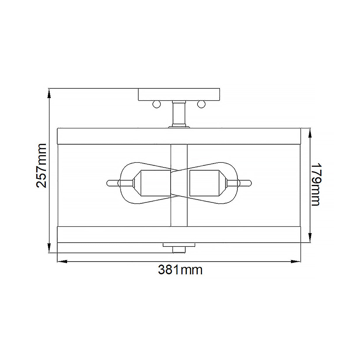 Harrow 2 Light Semi-Flush - Polished Nickel E27
