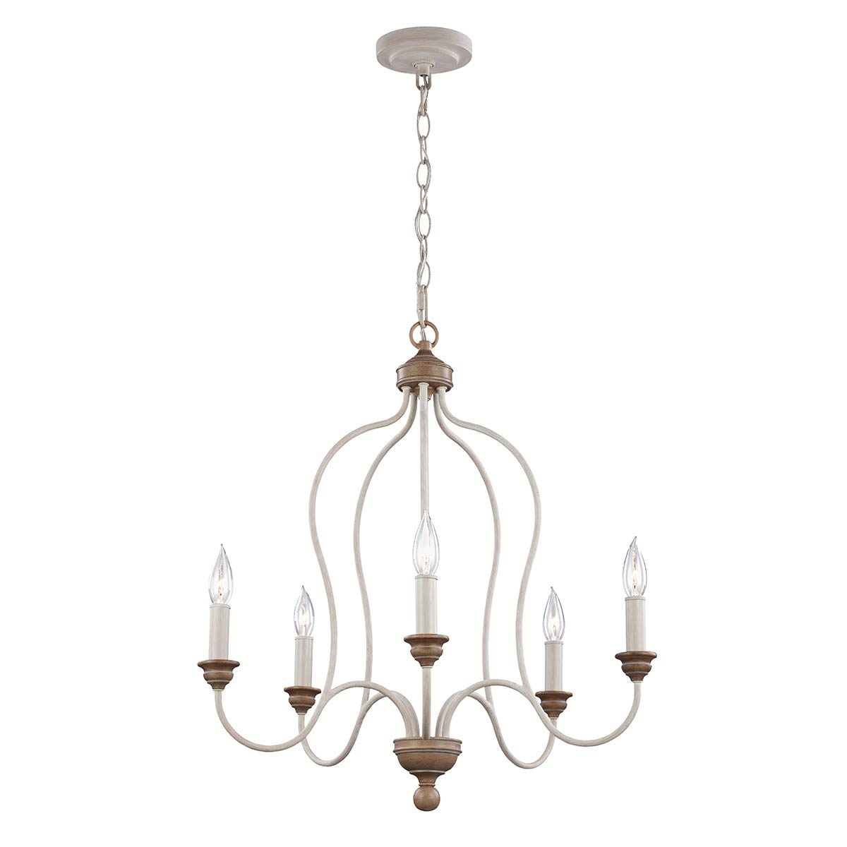 Hartsville 3/5Lt Multi-Arm Pendant - Chalk Washed Beechwood