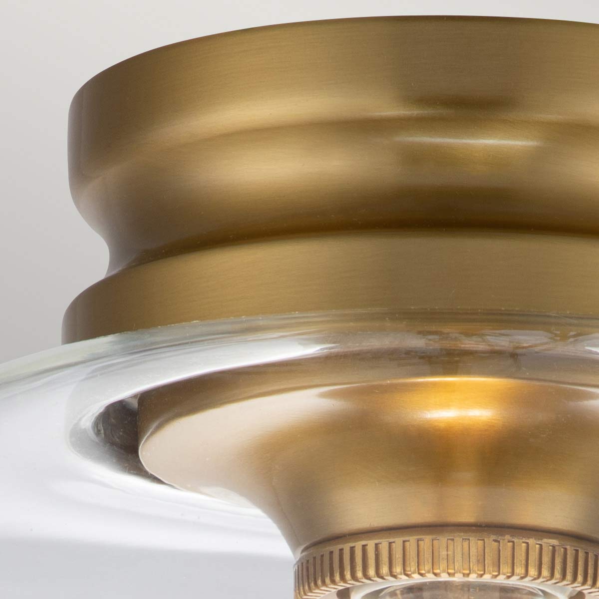 Hounslow 1 Light Flush Light - Burnished Brass/Polished Nickel E27