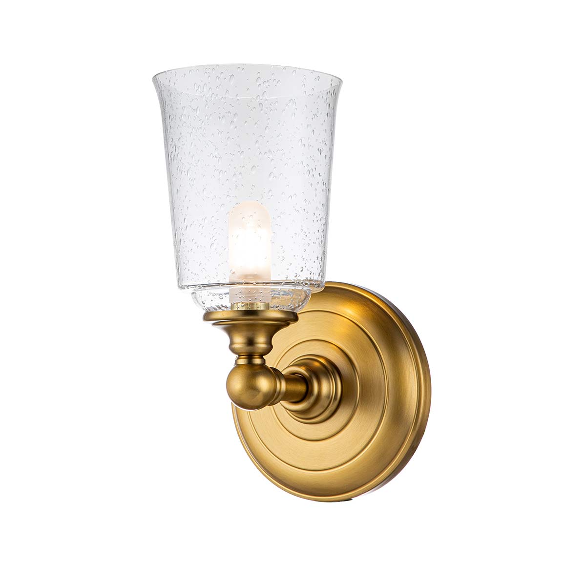 Huguenot Lake 1Lt Bathroom Wall Light IP44 - Polished Chrome/ Burnished Brass
