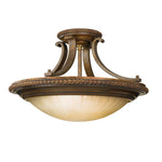 Kelham Hall 2 Light Semi-Flush Light - Firenze Gold/British Bronze E27