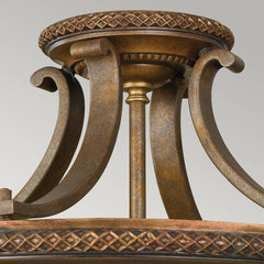 Kelham Hall 2 Light Semi-Flush Light - Firenze Gold/British Bronze E27