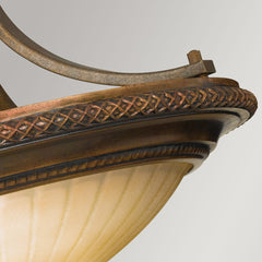Kelham Hall 2 Light Semi-Flush Light - Firenze Gold/British Bronze E27