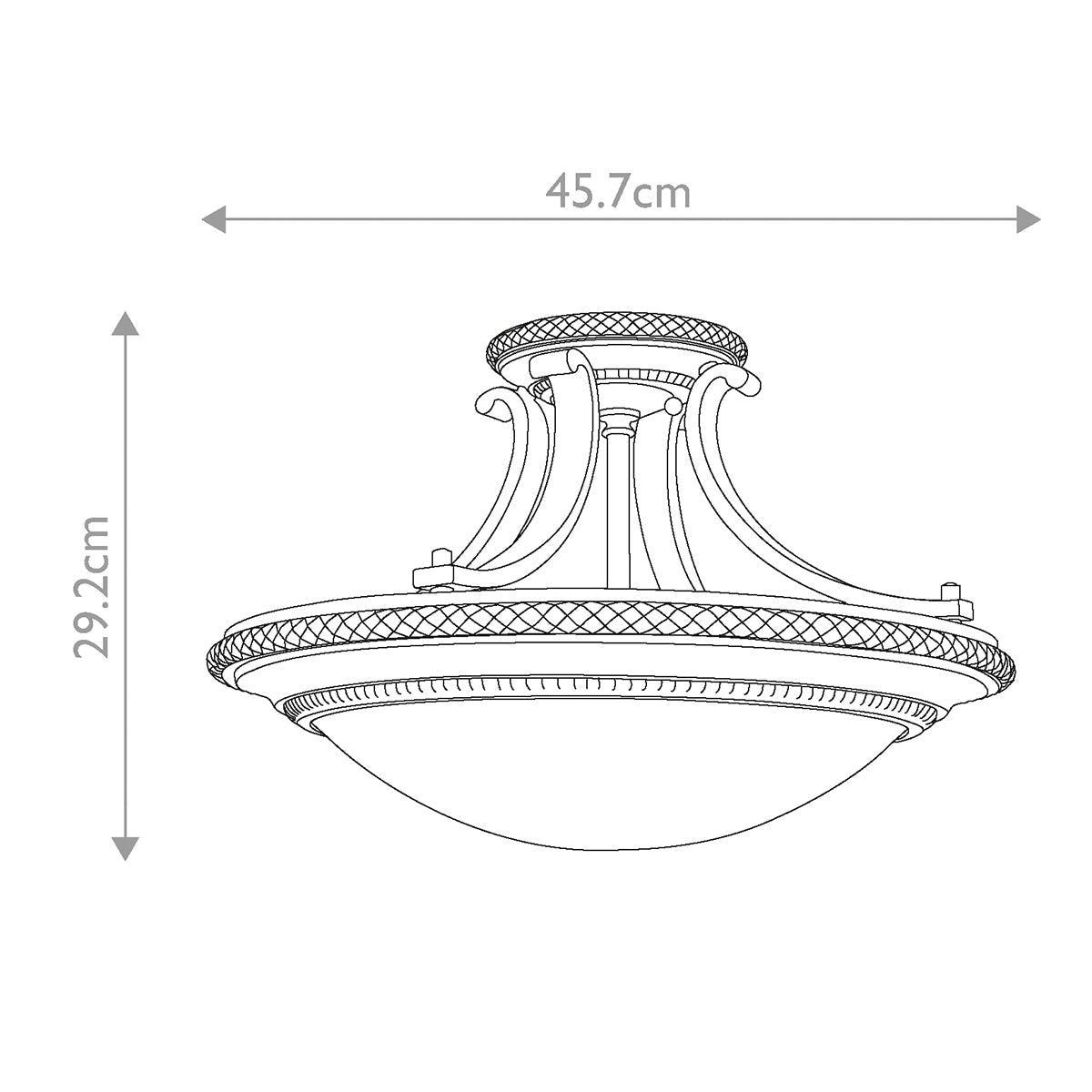 Kelham Hall 2 Light Semi-Flush Light - Firenze Gold/British Bronze E27