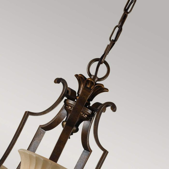 Kelham Hall 5 Light Up Light Chandelier - Firenze Gold / British Bronze