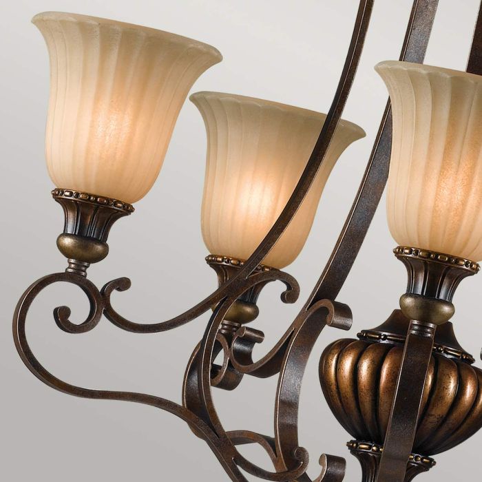Kelham Hall 5 Light Up Light Chandelier - Firenze Gold / British Bronze