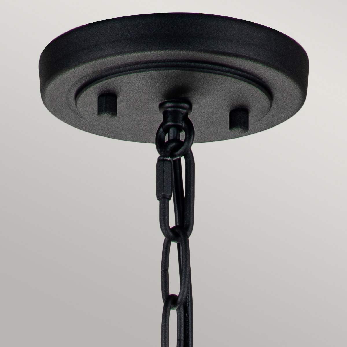 Lighthouse 1 Light Small Chain Lantern - Brushed Steel/Textured Black IP44 E27