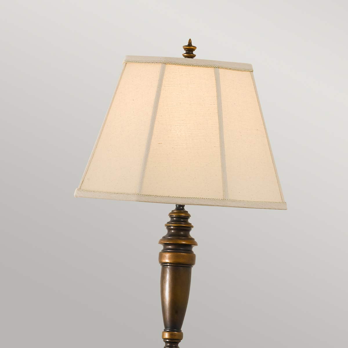 Lincolndale 1 Light Floor Lamp - Astral Bronze with Natural Shade E27