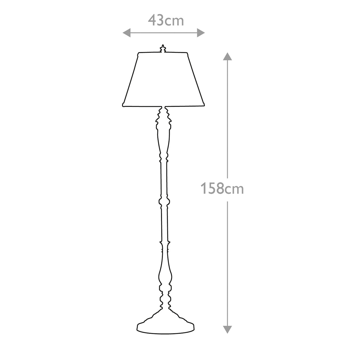 Lincolndale 1 Light Floor Lamp - Astral Bronze with Natural Shade E27