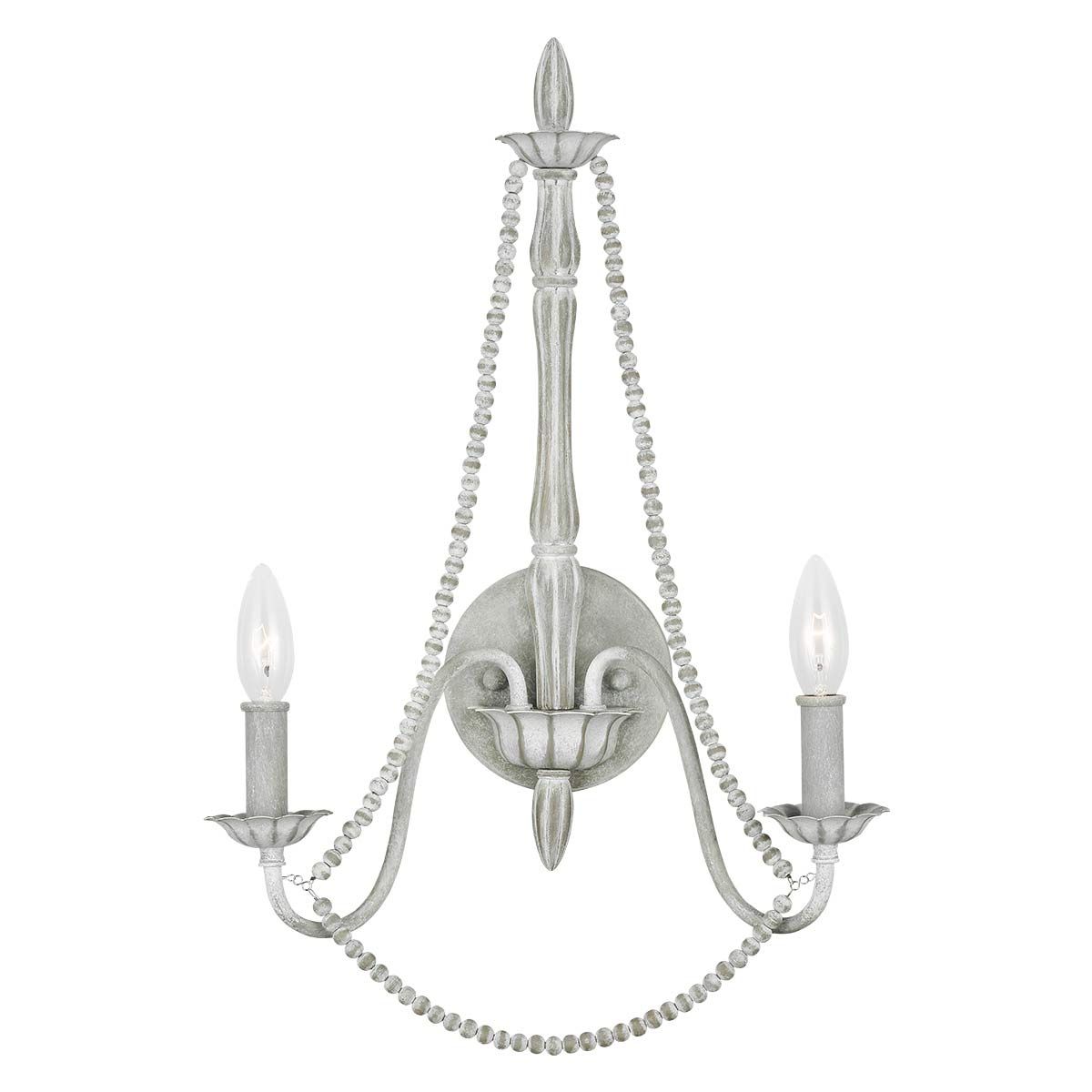 Maryville 2 Light Wall Light - Washed Grey IP20 E14
