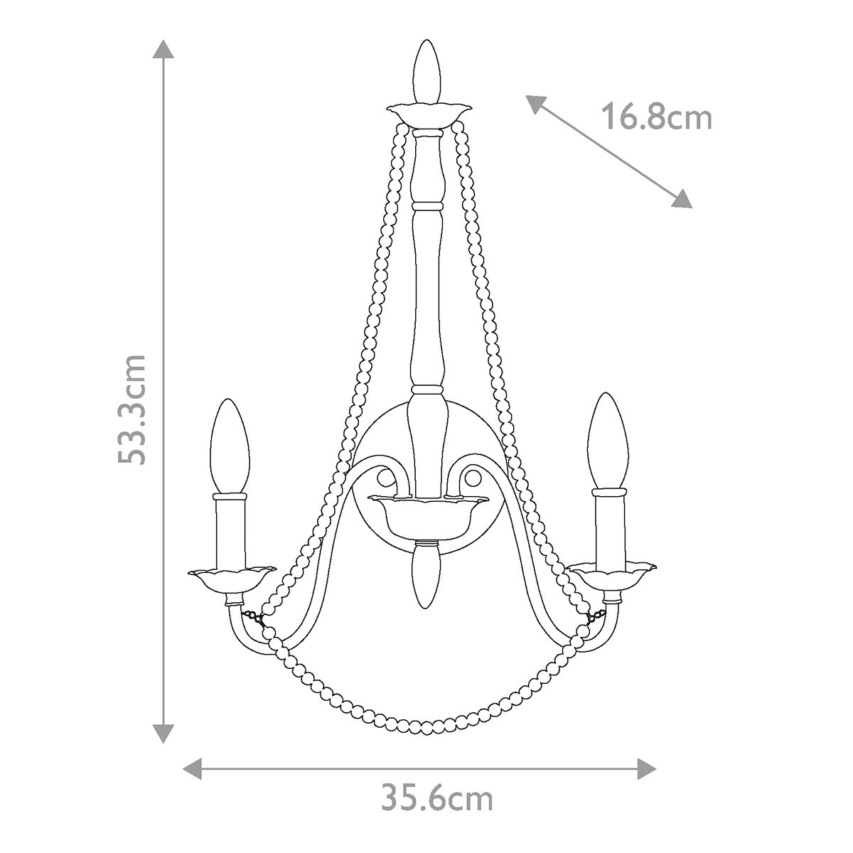 Maryville 2 Light Wall Light - Washed Grey IP20 E14