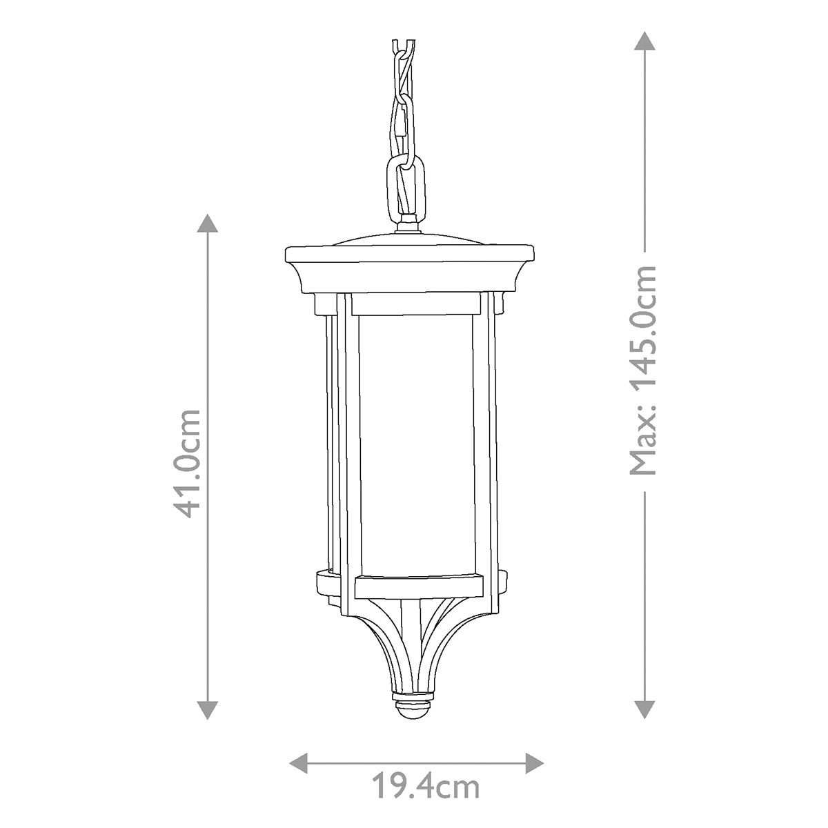 Merrill 1 Light Small Chain Lantern - Heritage Bronze IP23 E27