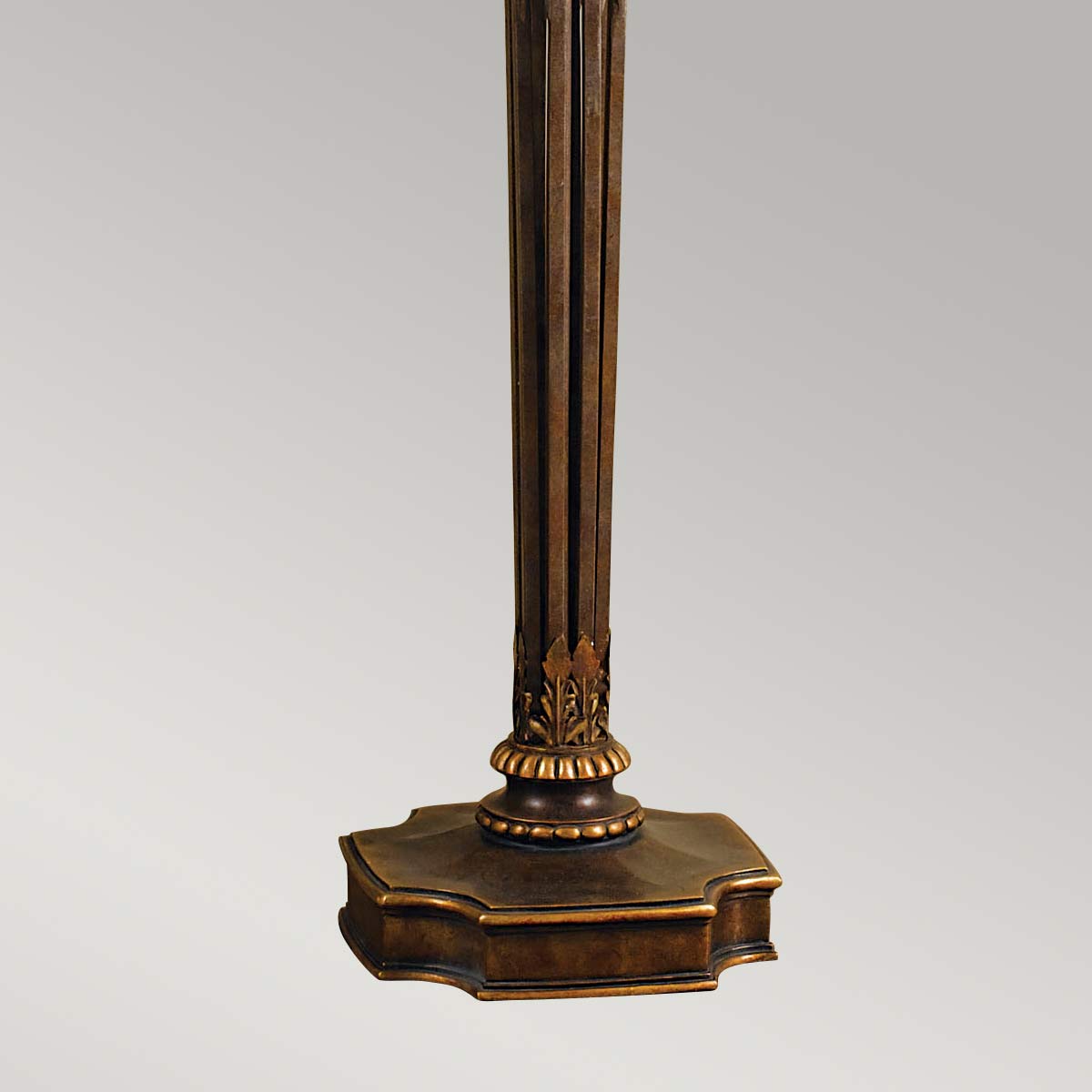 Opera 1 Light Torchiere - Firenze Gold with Amber Shade E27