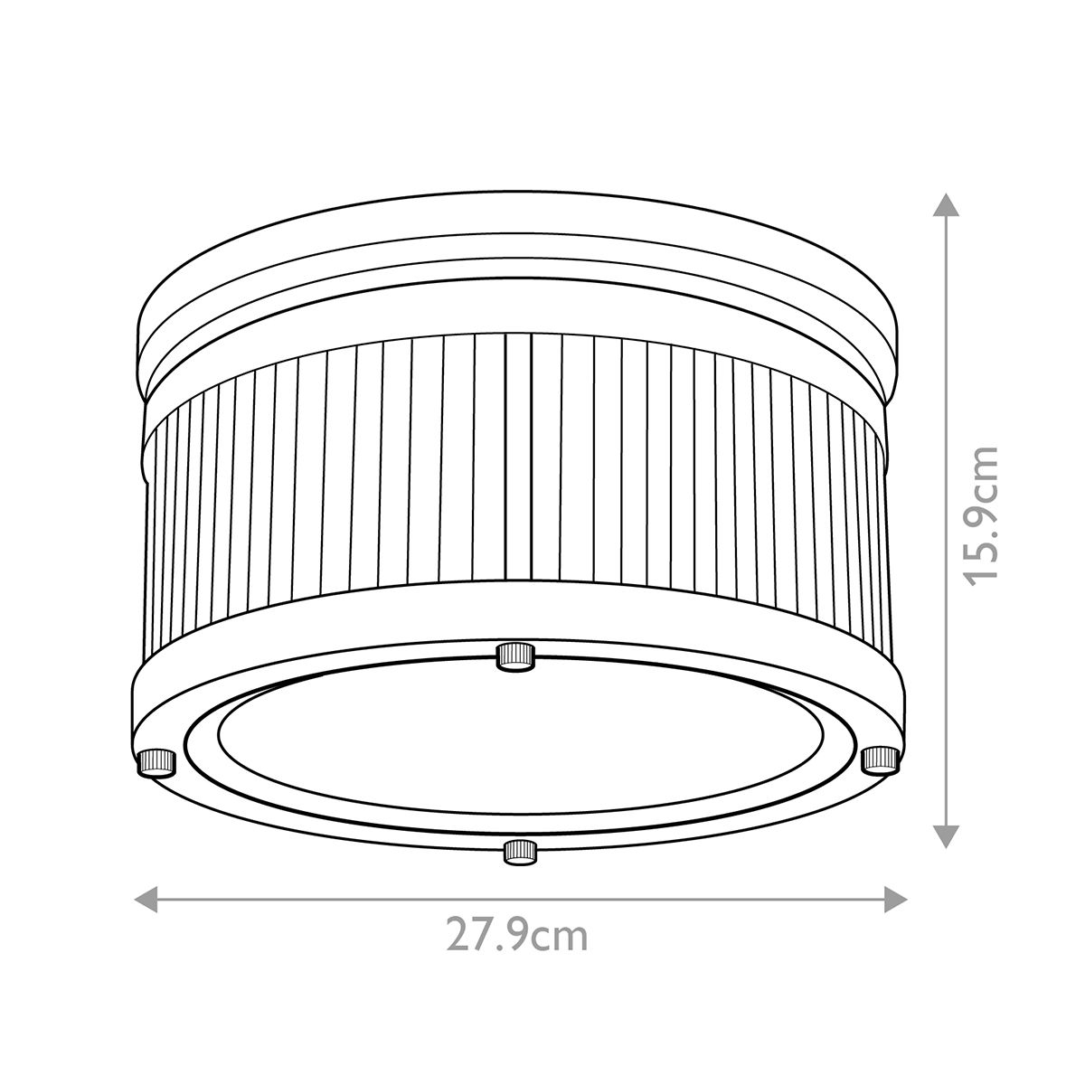 Paulson 2/3Lt Flush Ceiling Light IP44 – Chrome