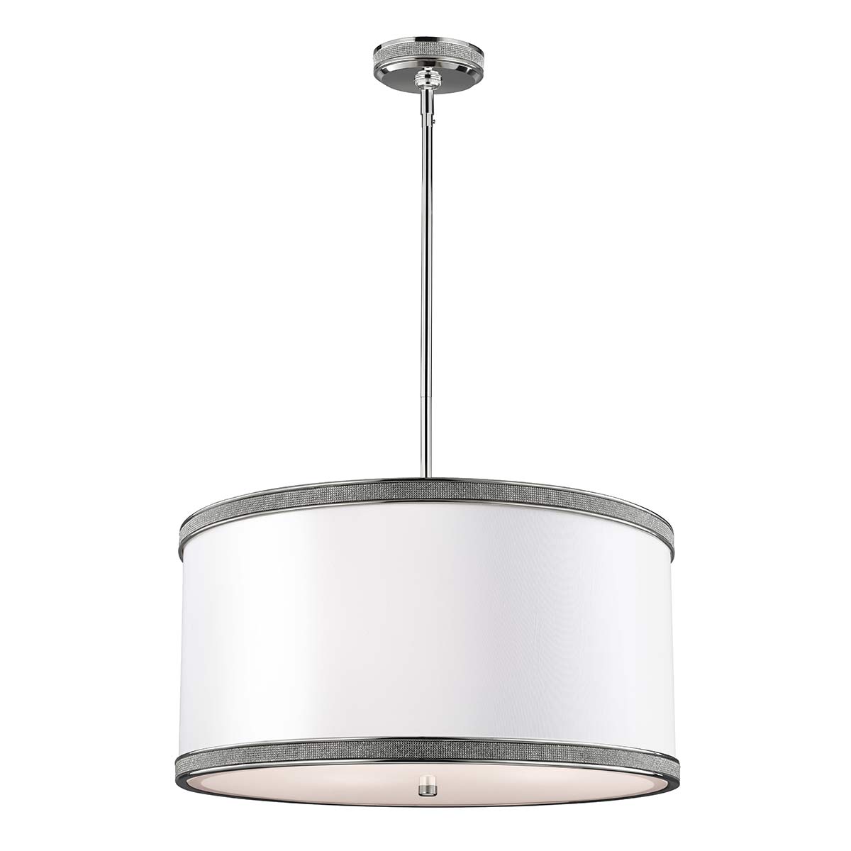 Pave 3 Light Pendant - Polished Nickel E27