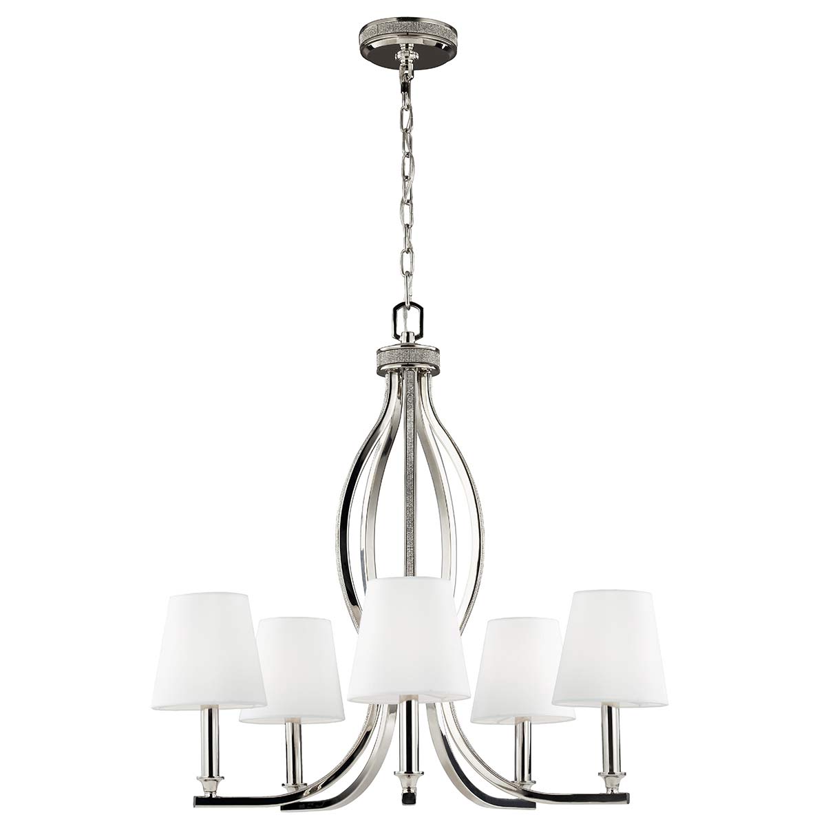 Pave 3/5Lt Multi-Arm Pendant - Polished Nickel