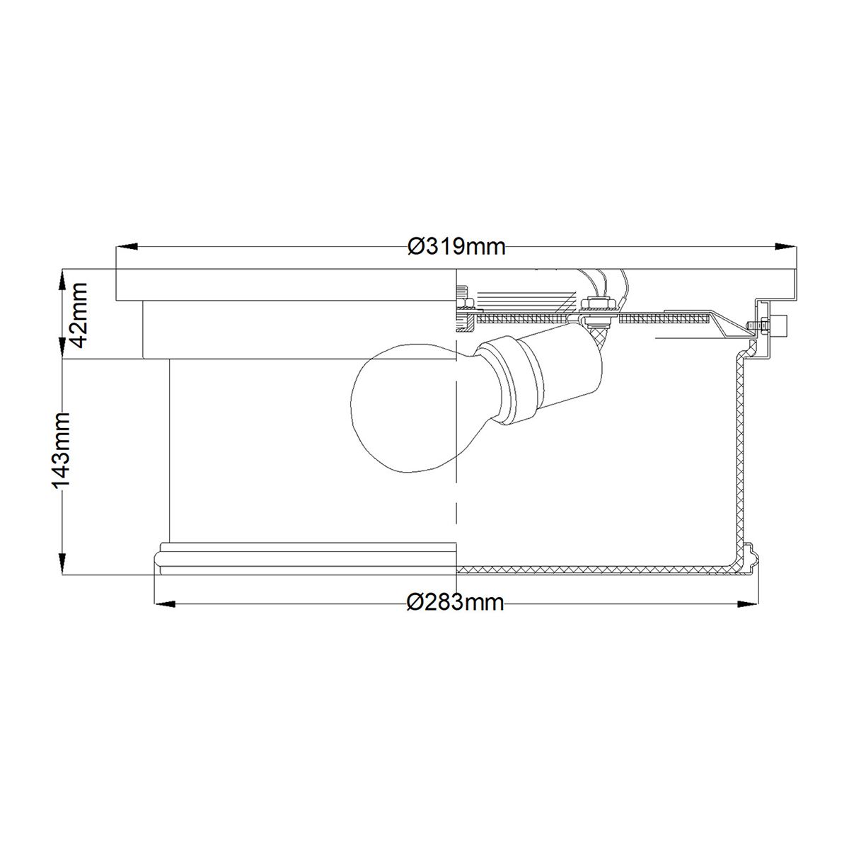Payne 2Lt Flush Ceiling Light IP44 – Polished Chrome