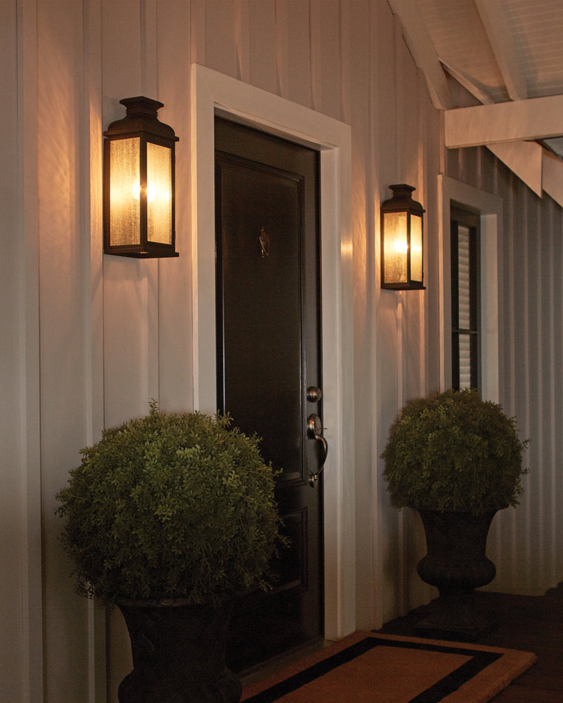 Pediment 2Lt Medium Wall Lantern - Copper Finish