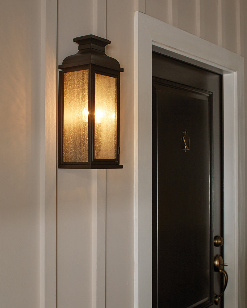 Pediment 2Lt Medium Wall Lantern - Copper Finish
