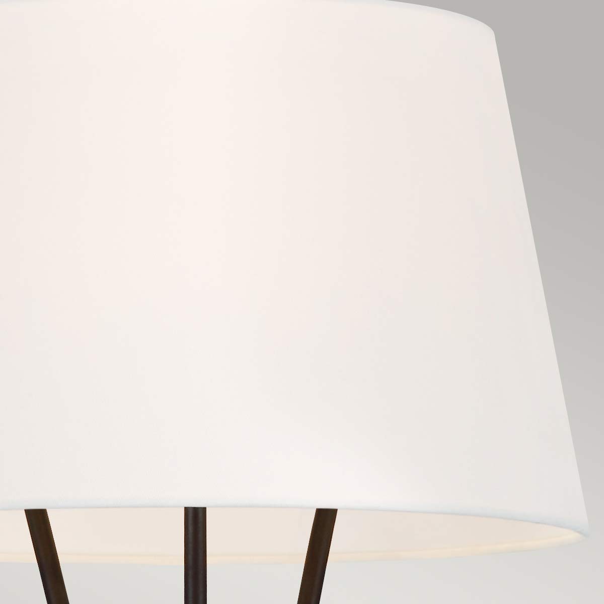 Penny 1 Light Floor Lamp - Aged Iron/Burnished Brass/Polished Nickel with White Shade E27