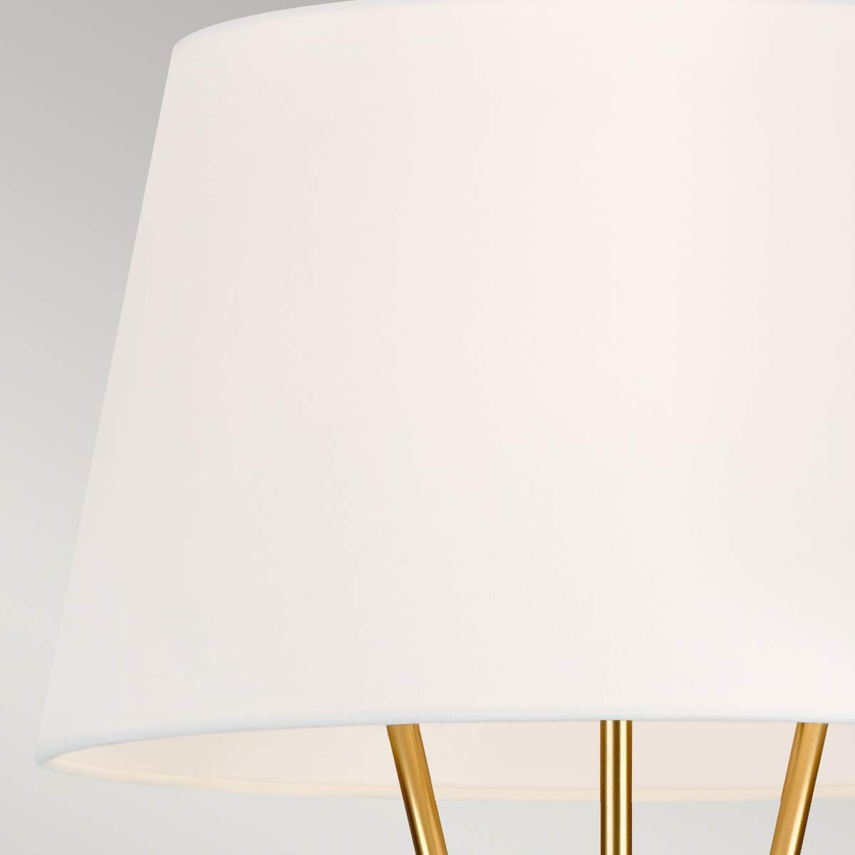 Penny 1 Light Floor Lamp - Aged Iron/Burnished Brass/Polished Nickel with White Shade E27