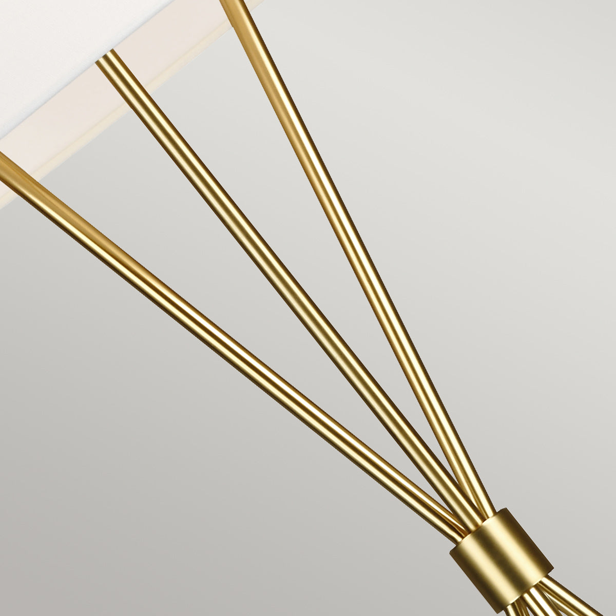 Penny 1 Light Floor Lamp - Aged Iron/Burnished Brass/Polished Nickel with White Shade E27