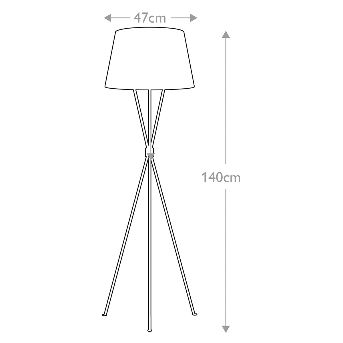 Penny 1 Light Floor Lamp - Aged Iron/Burnished Brass/Polished Nickel with White Shade E27