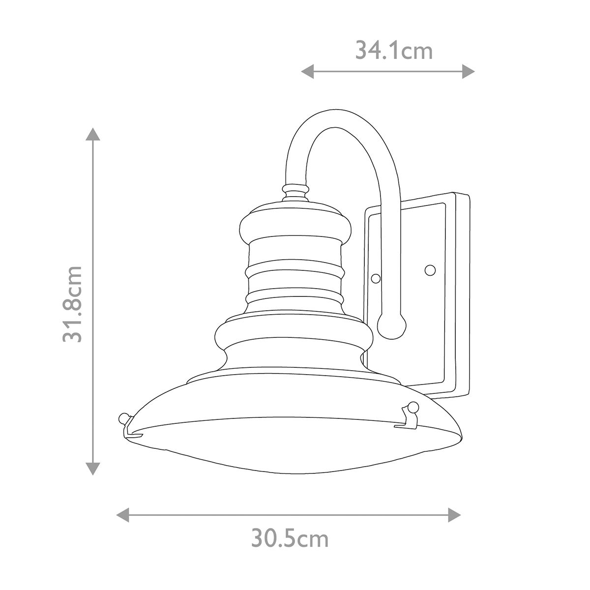 Redding Station 1 Light Various Sizes Outdoor Wall Lantern - Various Finishes E27 IP44