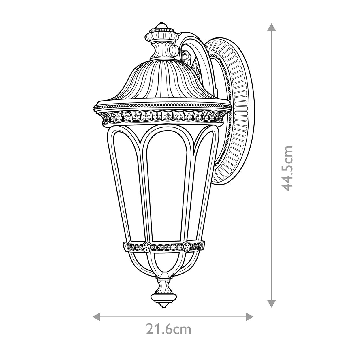 Regent Court 1 Light  Outdoor Wall Lantern - Walnut IP44