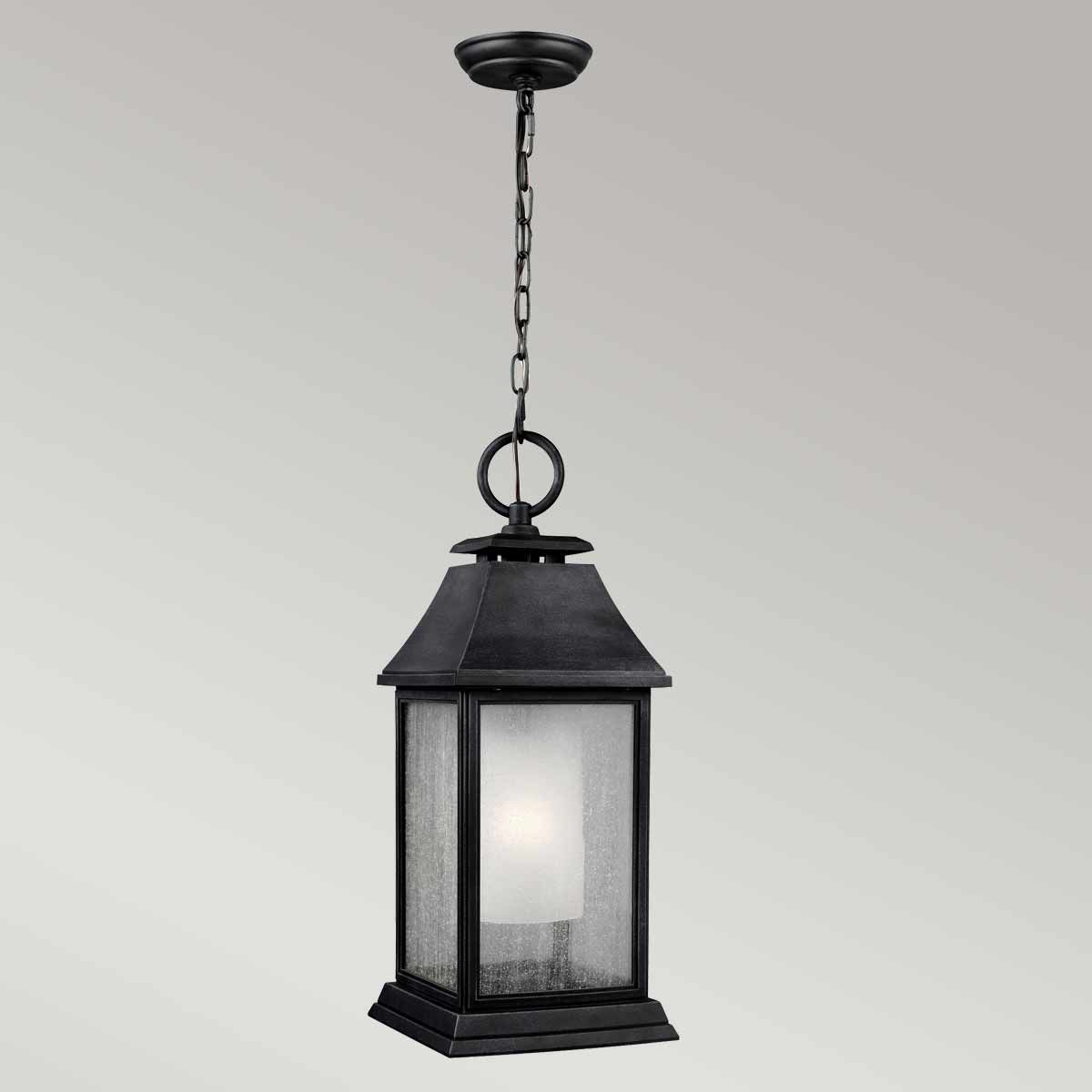 Shepherd 1 Light Large Chain Lantern - Dark Weathered Zinc IP44 E27