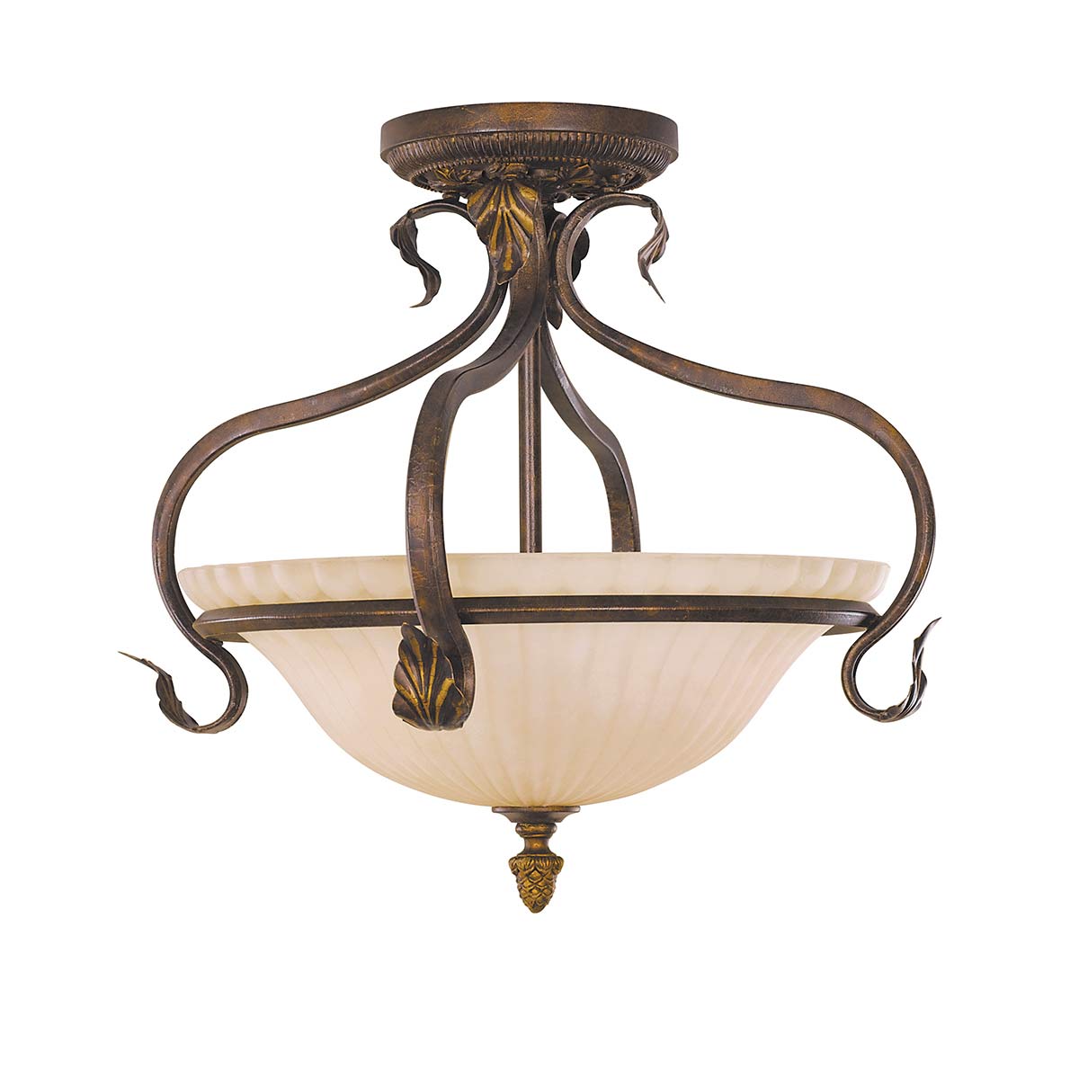 Sonoma Valley 3 Light Semi-Flush - Aged Tortoise Shell E27