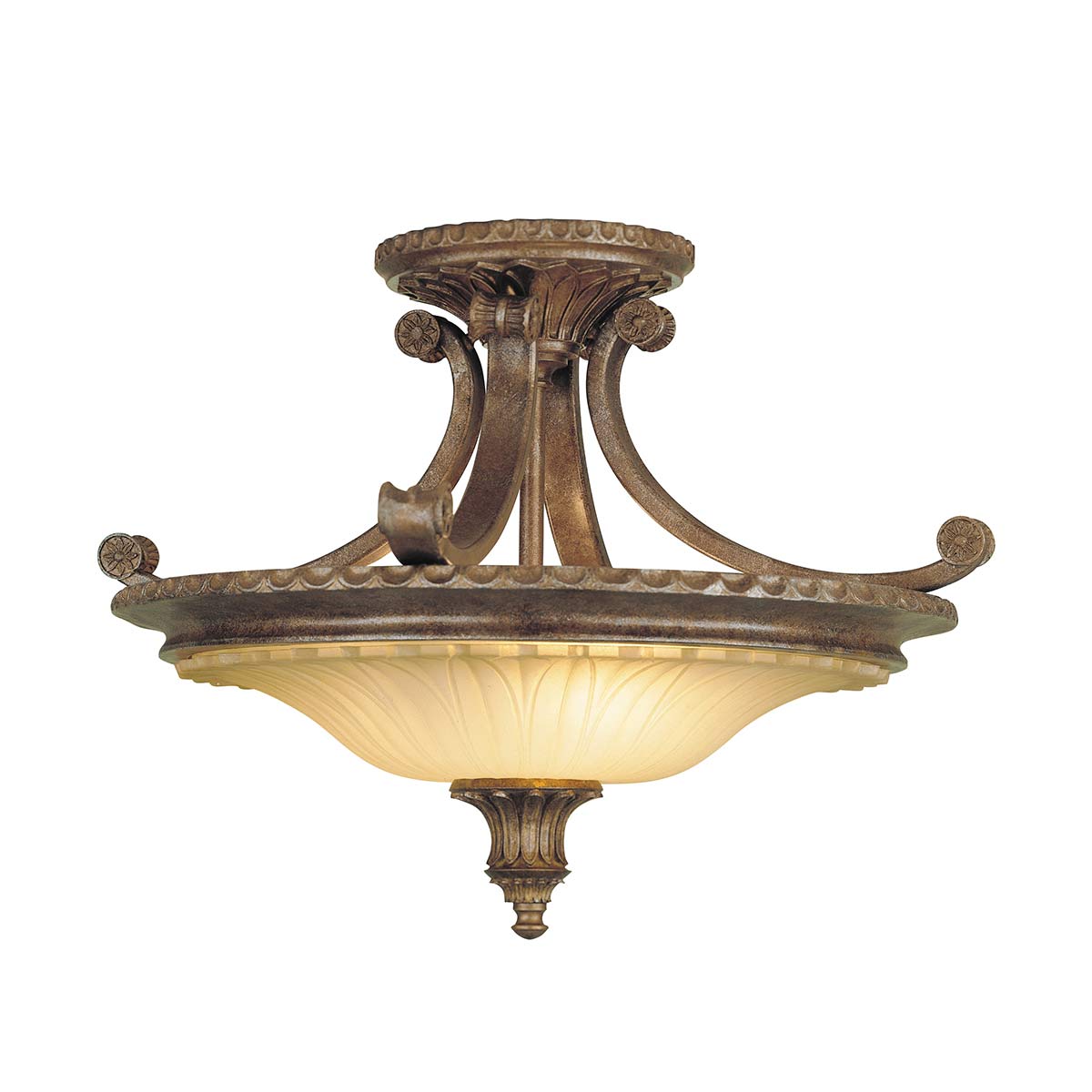 Stirling Castle 2 Light Semi-Flush - British Bronze E27
