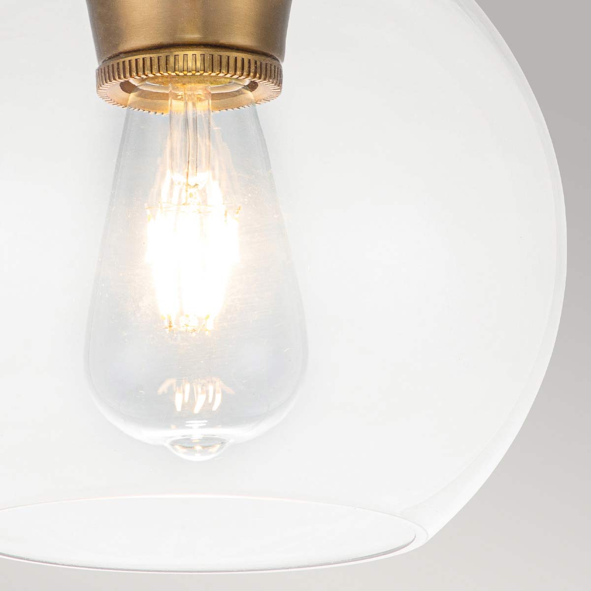 Tabby 1 Light Flush Light - Burnished Brass/Polished Nickel E27