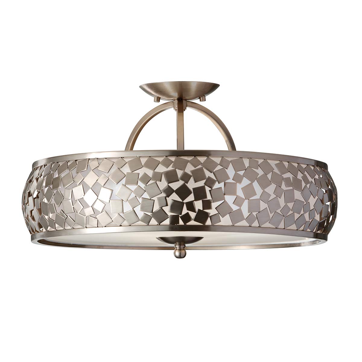 Zara 3 Light Semi-Flush - Brushed Steel E27